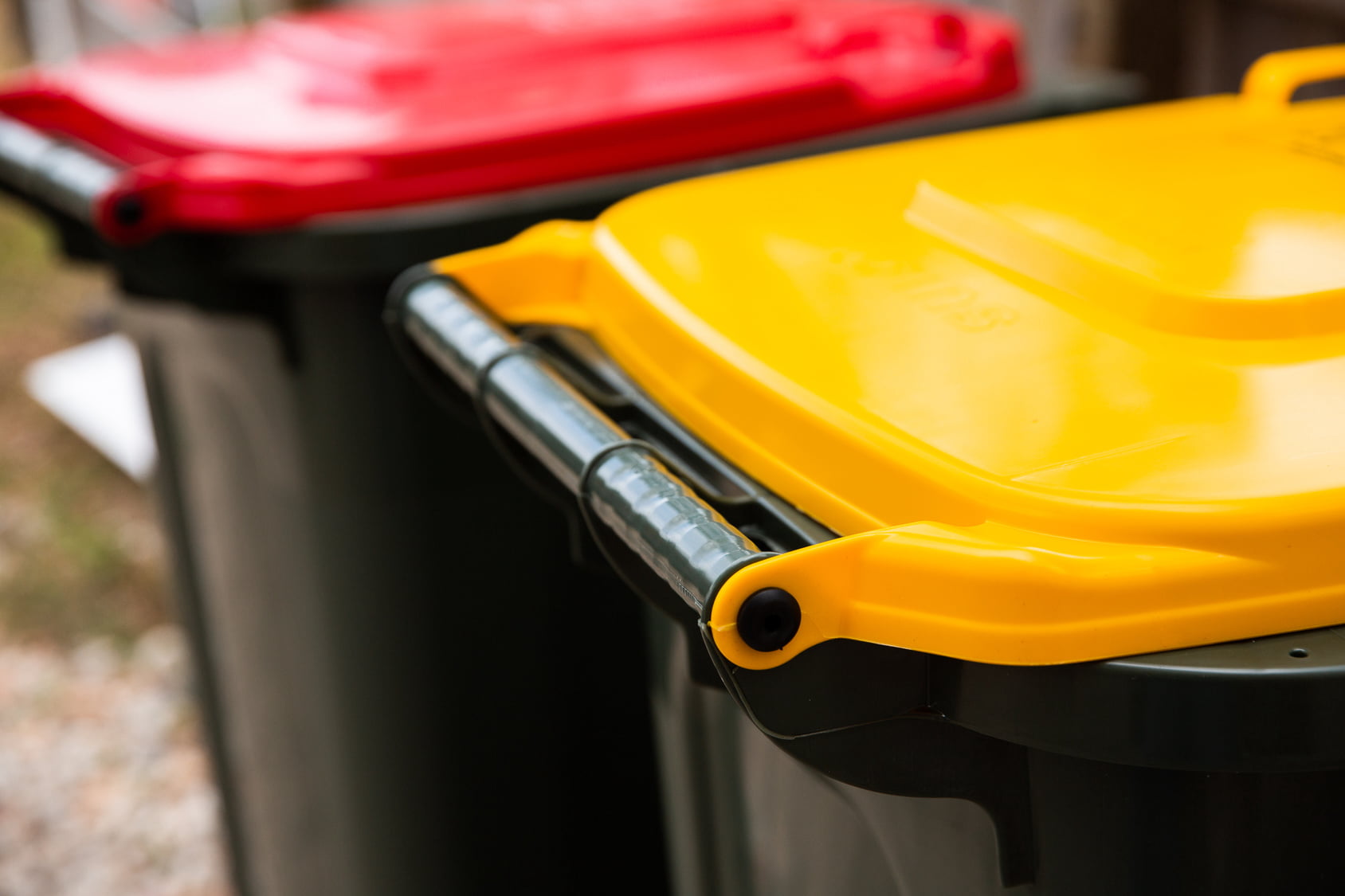 wheelie bin handle close up